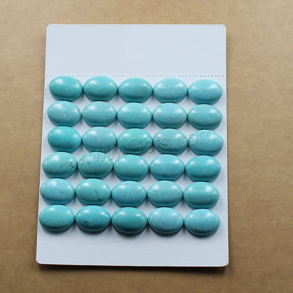 Synthetic Turquoise Cabochon, Flat Oval, different size for choice & flat back, light blue, Sold By Bag