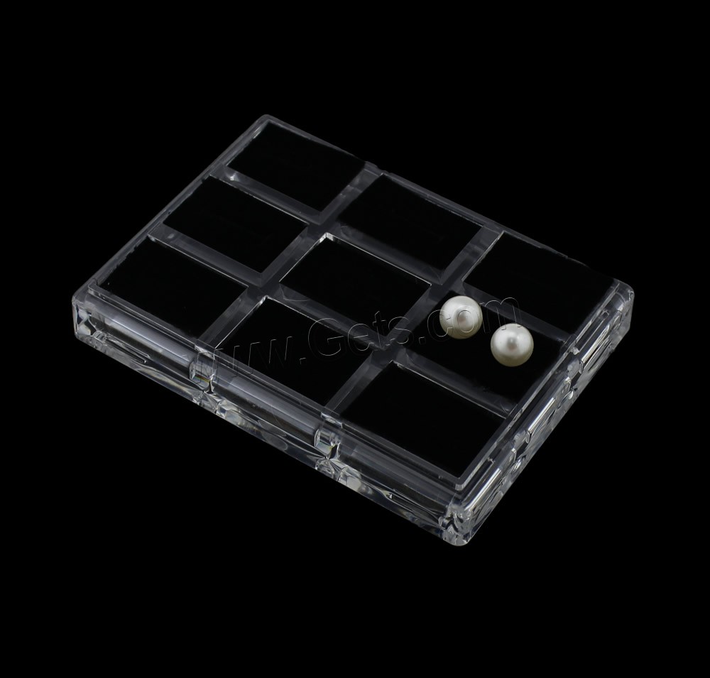 Jewelry Case and Box, Plastic, with Sponge, Rectangle, different size for choice, clear, Sold By PC