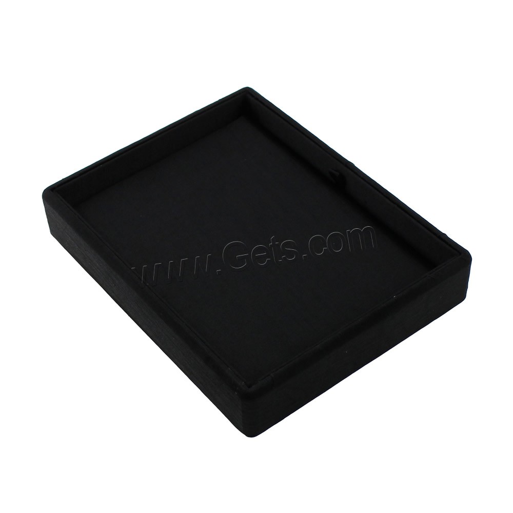 Jewelry Case and Box, Velveteen, with Sponge & Wood, Rectangle, different size for choice, black, 100x105x45mm, Sold By PC
