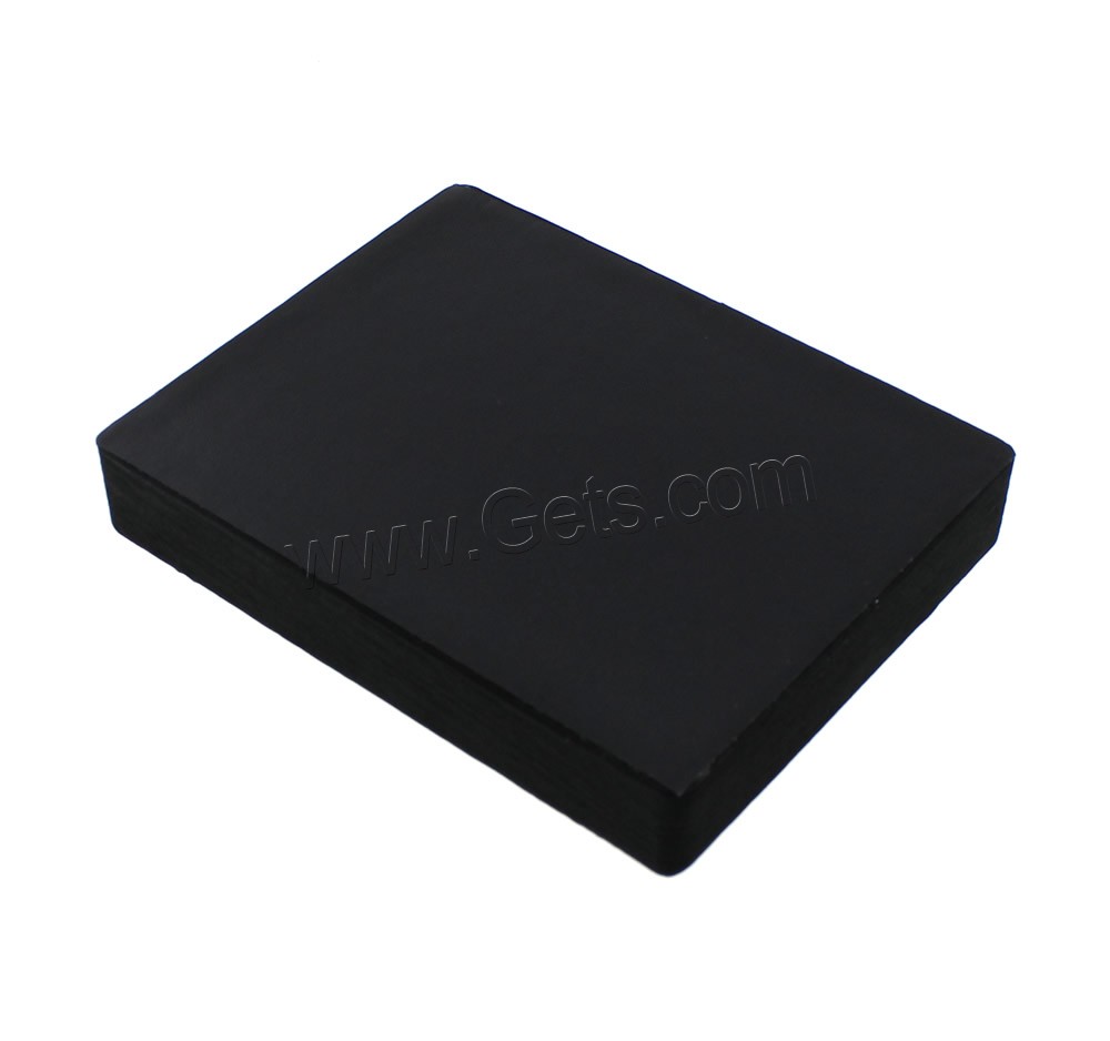 Коробка-дисплей, Бархат, с Губка & деревянный, Прямоугольная форма, разный размер для выбора, черный, 100x105x45mm, продается PC