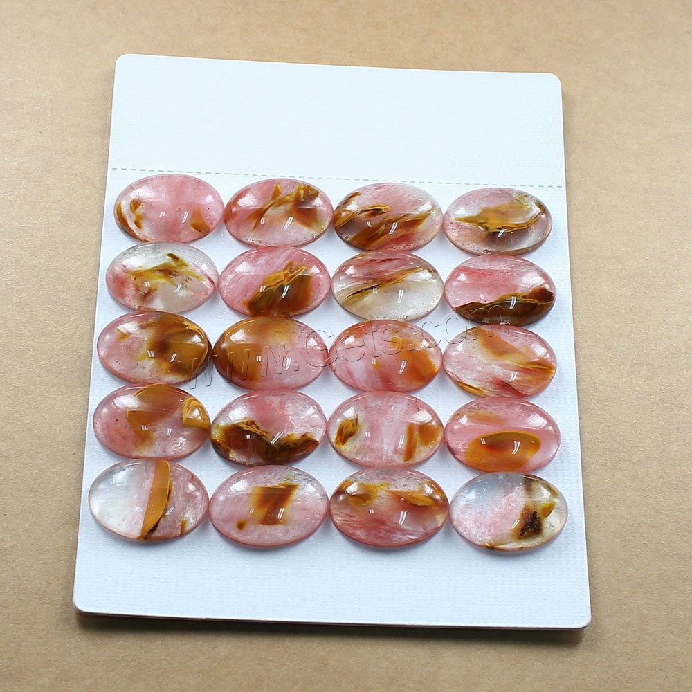 Cherry Quartz Cabochon, Flat Oval, natural, different size for choice & flat back, Sold By Bag