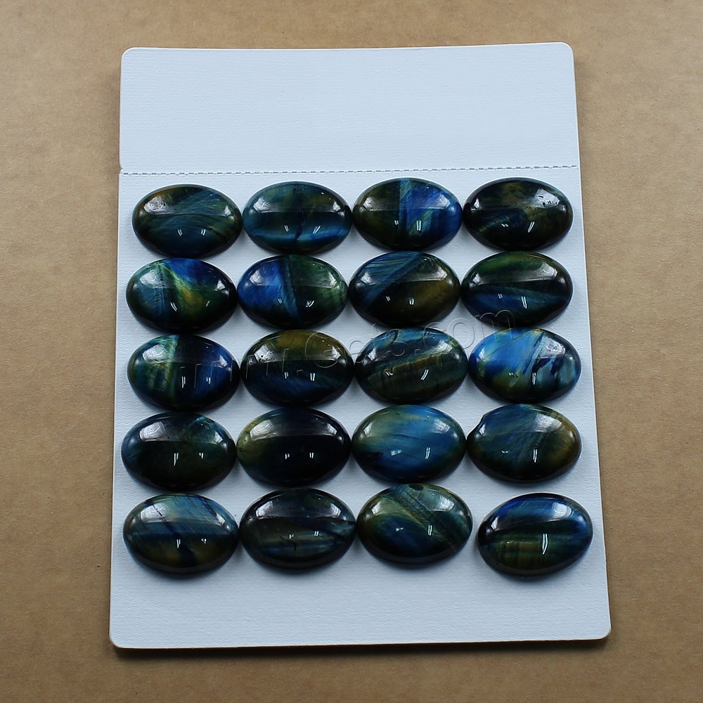 Tiger Eye Cabochon, Flat Oval, natural, different size for choice & flat back, blue, Grade A, Sold By Bag