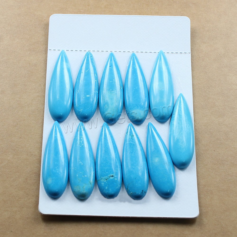 Synthetic Turquoise Cabochon, Teardrop, different size for choice & flat back, light blue, Sold By Bag