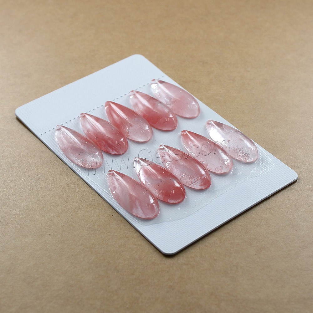 Cherry Quartz Cabochon, Teardrop, natural, different size for choice & flat back, Sold By Bag