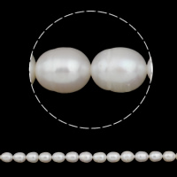 Rice Cultured Freshwater Pearl Beads, natural, white, 10-11mm Approx 0.8mm Approx 15 Inch 