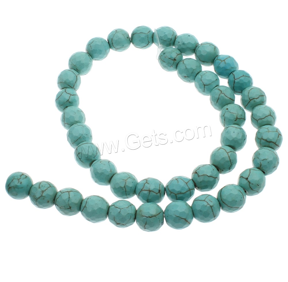 Dyed Natural Turquoise Beads, Dyed Turquoise, Round, more sizes for choice & faceted, green, Hole:Approx 1-1.5mm, Length:Approx 15.5 Inch, Sold By Strand