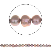 Perles nacres baroques de culture d'eau douce , perle d'eau douce cultivée, couleur de café, 7-8mm Environ 0.8mm Environ 15 pouce, Vendu par brin