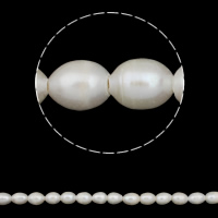 Perlas Arroz Freshwater, Perlas cultivadas de agua dulce, natural, Blanco, 11-12mm, agujero:aproximado 2mm, longitud:aproximado 15 Inch, Vendido por Sarta