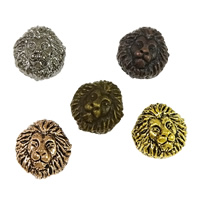 Zinklegierung Tier Perlen, Löwe, plattiert, Schwärzen, keine, 12x13x9mm, Bohrung:ca. 2.5mm, verkauft von PC