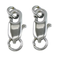 Brass Lobster Claw Clasp, platinum color plated, single-strand Approx 3mm 