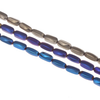 Las Perlas De Hematites Sin Magnético, Hematita no magnética, Óvalo, chapado, más colores para la opción, 6x3mm, agujero:aproximado 1mm, longitud:aproximado 15.5 Inch, aproximado 64PCs/Sarta, Vendido por Sarta
