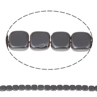 Nicht magnetische Hämatit Perlen, Non- magnetische Hämatit, Quadrat, schwarz, 6x2mm, Bohrung:ca. 1mm, Länge:ca. 16 ZollInch, ca. 70PCs/Strang, verkauft von Strang