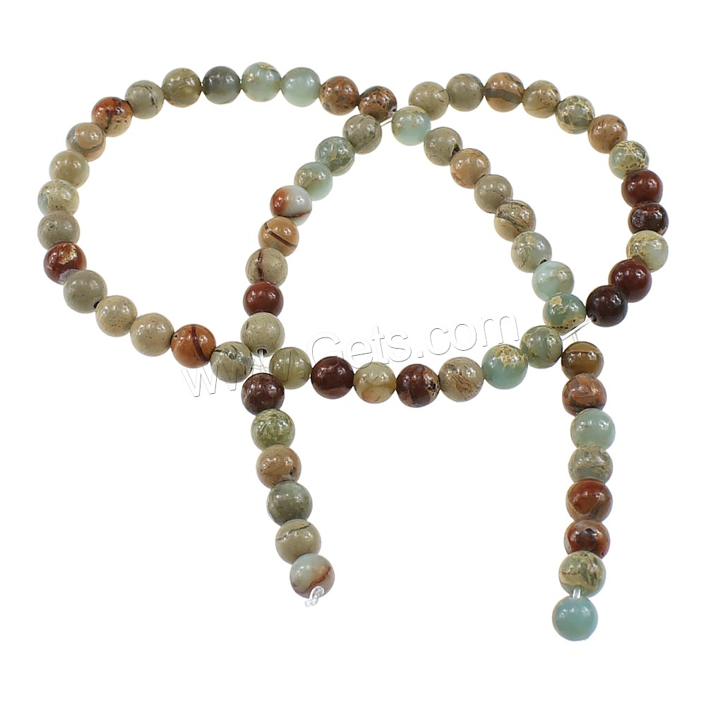 Aqua Terra Jasper Beads, Round, more sizes for choice, Hole:Approx 1.2mm, Length:Approx 15 Inch, Sold By Strand