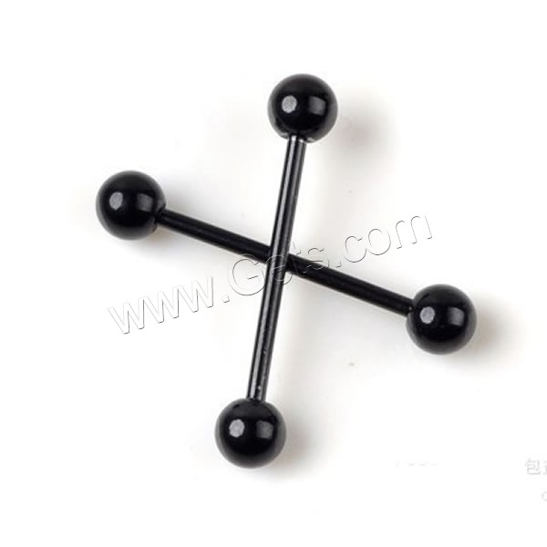 Stainless Steel Tongue Ring, black ionic, different size for choice, Sold By PC
