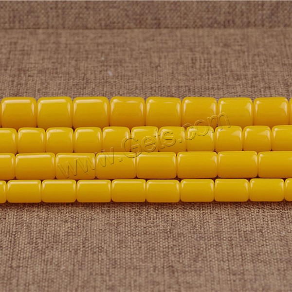 Imitation Amber Resin Beads, Column, imitation beeswax & different size for choice, Length:Approx 15.5 Inch, Sold By Strand