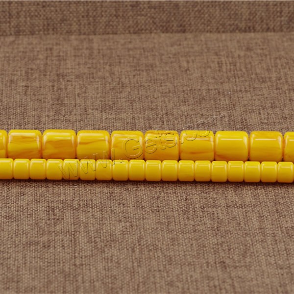 Imitation Amber Resin Beads, Column, imitation beeswax & different size for choice, Hole:Approx 1.5mm, Length:Approx 15.5 Inch, Sold By Strand