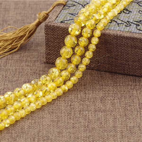 Imitierter Bernstein Harz Perlen, rund, verschiedene Größen vorhanden, Bohrung:ca. 1.5mm, Länge:ca. 15.5 ZollInch, verkauft von PC