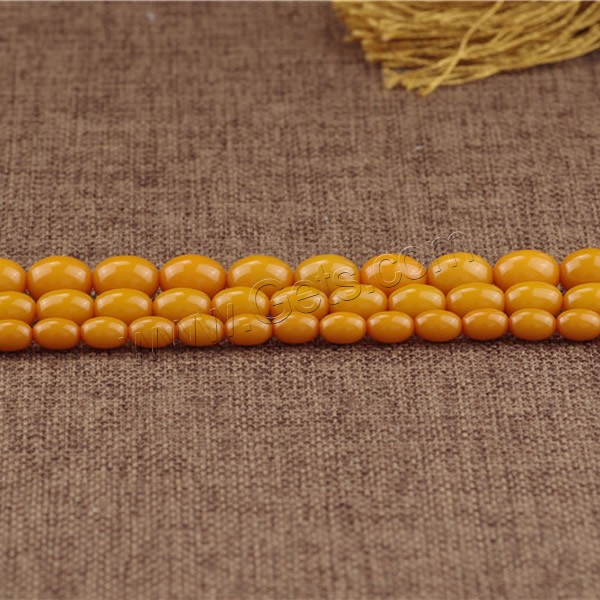 Imitation Amber Resin Beads, Oval, imitation beeswax & different size for choice, Hole:Approx 1.5mm, Length:Approx 15.5 Inch, Sold By Strand