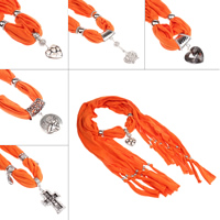 Pendant Scarf, Polyester and Cotton, with Mixed Material, plated, mixed, orange - 1500-1700mm 