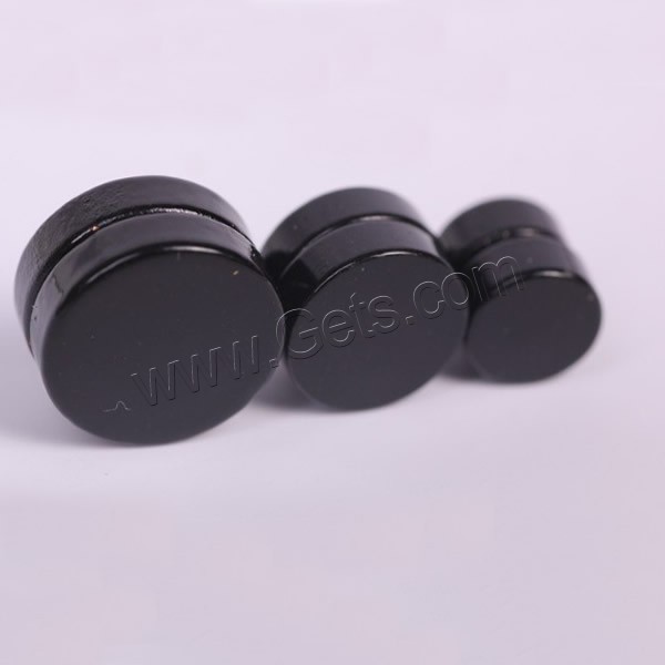 Stainless Steel Magnetic Stud Earring, with Magnetic Hematite, black ionic, different size for choice, 24PCs/Bag, Sold By Bag