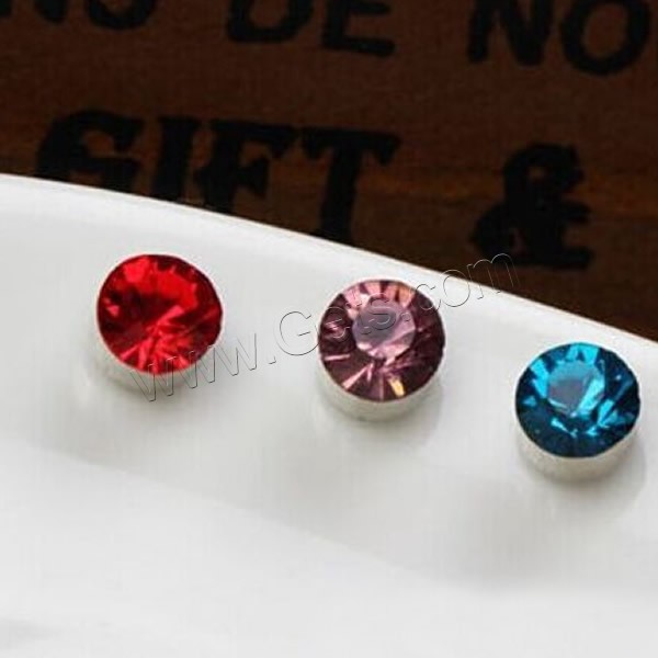 Stainless Steel Magnetic Stud Earring, with Magnetic Hematite, different size for choice & with rhinestone, more colors for choice, 24PCs/Bag, Sold By Bag