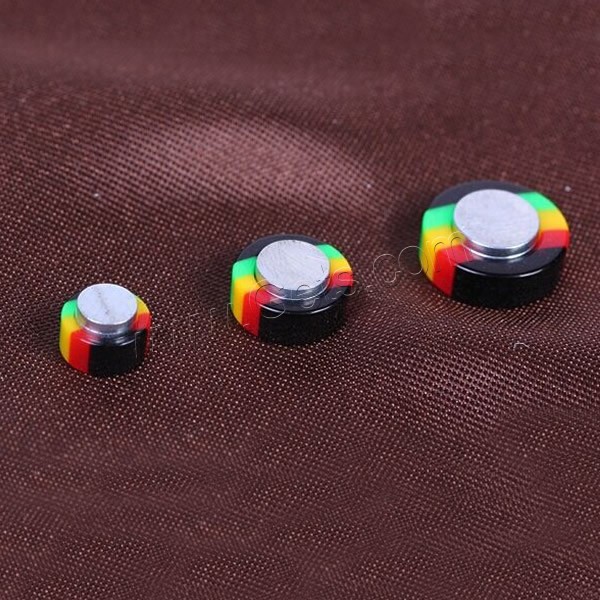 Acryl Magnetische Ohrstecker, mit Magnetische Hämatit, verschiedene Größen vorhanden, farbenfroh, 12PaarePärchen/Tasche, verkauft von Tasche
