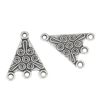 Zinc Alloy Charm Connector, Triangle, antique silver color plated, 1/3 loop, lead & cadmium free Approx 1mm, Approx 