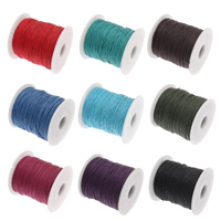 Waxed Cotton Cord, with plastic spool, mixed colors, 1mm 