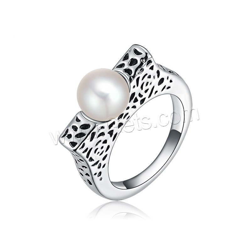 South Sea Shell Finger Ring, Zinc Alloy, with South Sea Shell, platinum plated, different size for choice & enamel, nickel, lead & cadmium free, 2.1x0.9cm, Sold By Pair