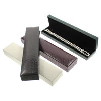 Cajas de Cuero para Collares, Cartón, con Esponja & Cuero de PU, Rectángular, más colores para la opción, 51x228x29mm, Vendido por UD
