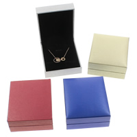 Cajas de Cuero para Collares, Cartón, con Esponja & Cuero de PU, Rectángular, más colores para la opción, 69x81x55mm, Vendido por UD