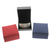 Leather Bracelet Boxes, Cardboard, with PU Leather & Velveteen, Rectangle 