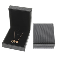Leather Necklace Box, Cardboard, with Sponge & PU Leather, Rectangle 