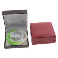 Leather Bracelet Boxes, Cardboard, with PU Leather & Velveteen, Square 