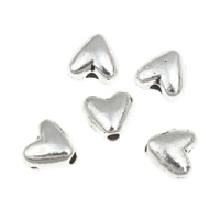 Zinc Alloy Heart Beads, antique silver color plated, lead & cadmium free Approx 1mm, Approx 