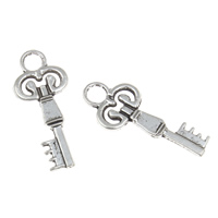 Zinc Alloy Key Pendants, antique silver color plated, lead & cadmium free Approx 4mm, Approx 