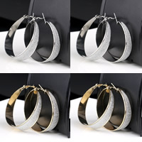 Mode Eisen Prise Kreis Ohrringe, plattiert, Falten, keine, frei von Nickel, Blei & Kadmium, 50mm, verkauft von Paar