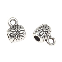 Zinc Alloy Bail Beads, Drum, antique silver color plated, lead & cadmium free Approx 1.5mm, 2mm, Approx 