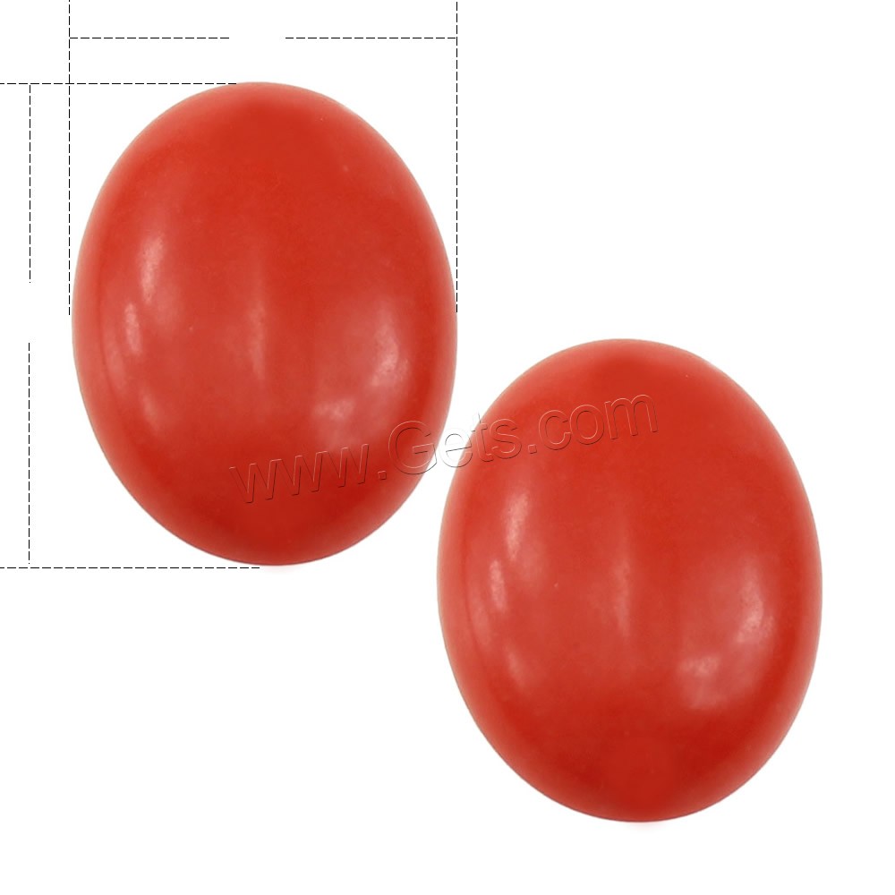 морское ушко кабошон, Плоская овальная форма, разный размер для выбора & плоской задней панелью, красный, продается PC