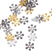 Perles intercalaires en alliage de zinc, flocon de neige, Placage, plus de couleurs à choisir, 8mm Environ 1.2mm Vendu par sac