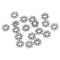 Zinc Alloy Spacer Beads, Flower, antique silver color plated, 6mm Approx 1.8mm 