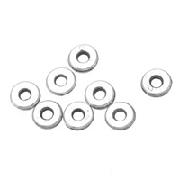 Perles intercalaires en alliage de zinc, beignet, Plaqué de couleur d'argent, 6mm Environ 2mm, Vendu par PC