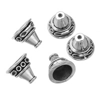 Zinc Alloy Bead Caps, antique silver color plated Approx 2.7mm 