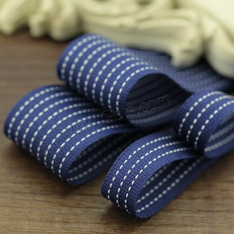 Polyester Ribbon, different size for choice, blue black, Sold By m