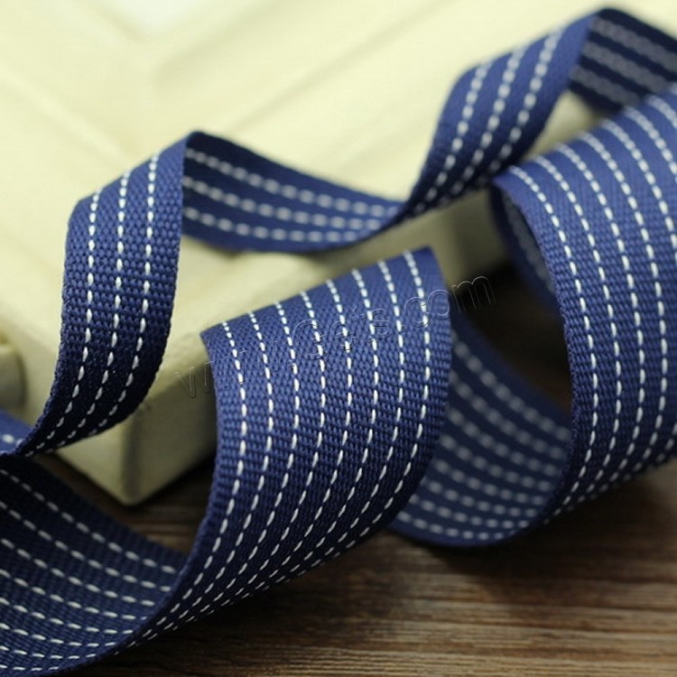 Polyester Ribbon, different size for choice, blue black, Sold By m