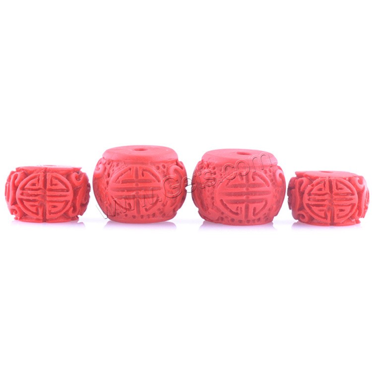 Cinnabar Beads, Drum, different size for choice, Hole:Approx 1-3mm, Sold By PC