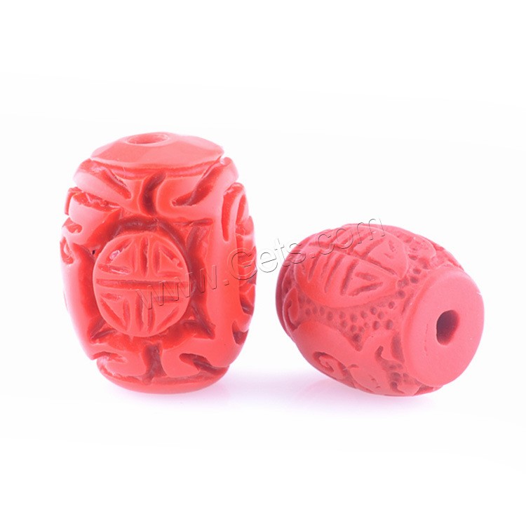 Cinnabar Beads, Drum, different size for choice, Hole:Approx 1-3mm, Sold By PC