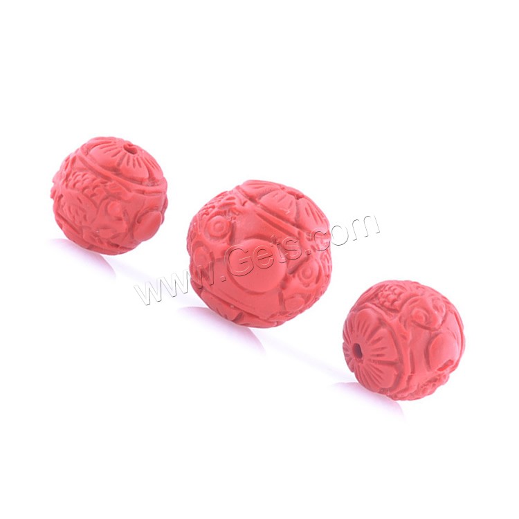 Cinnabar Beads, Round, different size for choice, Hole:Approx 1-3mm, Sold By PC