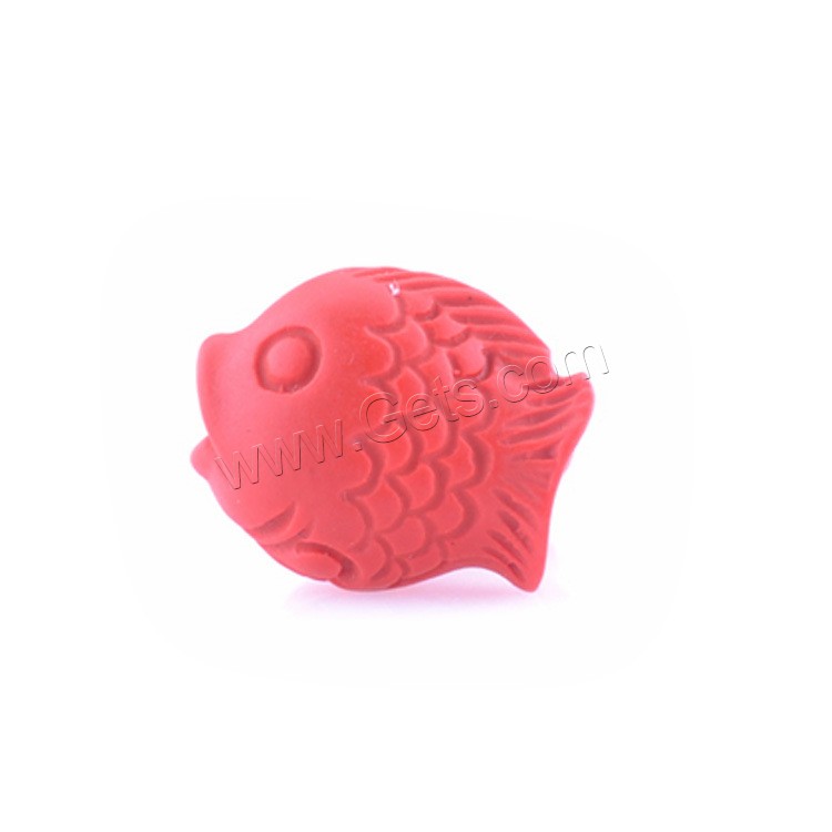 Киноварь бисер, Рыба, разный размер для выбора, отверстие:Приблизительно 1-3mm, продается PC