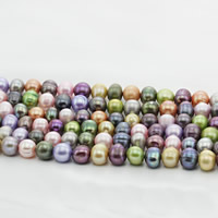 Perlas Patata Freshwater, Perlas cultivadas de agua dulce, multicolor, 8-9mm, agujero:aproximado 0.8mm, longitud:aproximado 15 Inch, Vendido por Sarta